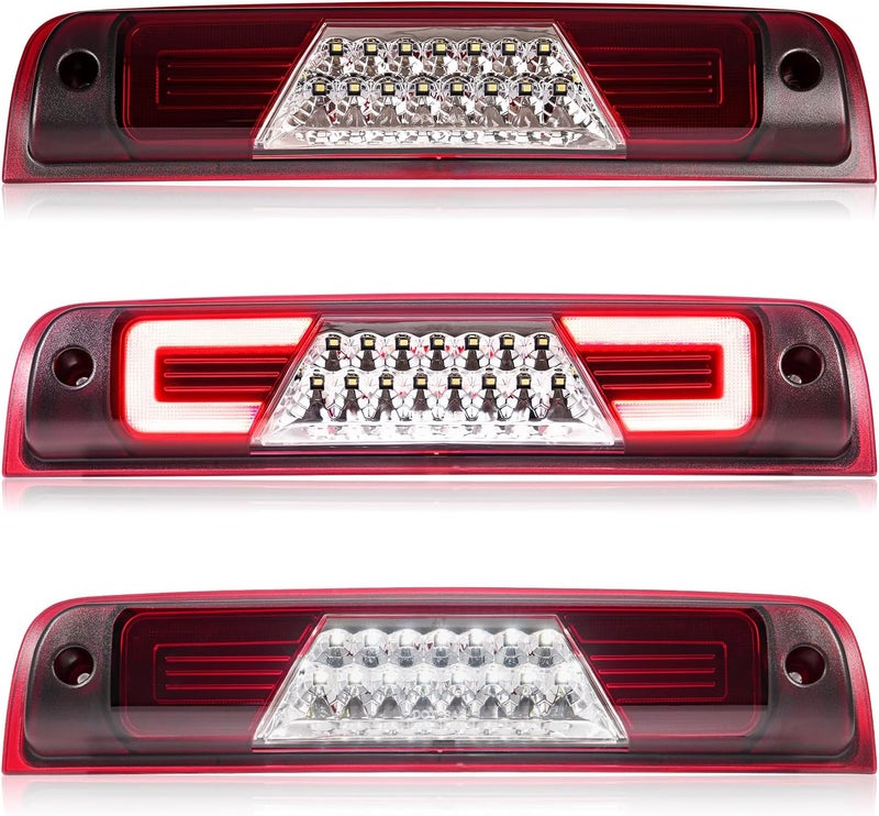 LUDARM LED Third Brake Light Compatible with Ram 1500 2500 3500 4500 5500 2009-2018 for Ram1500 Classic 2019-2021 Laramie 2019 3rd Brake Cargo Light Red Housing Clear Lens - Image 1
